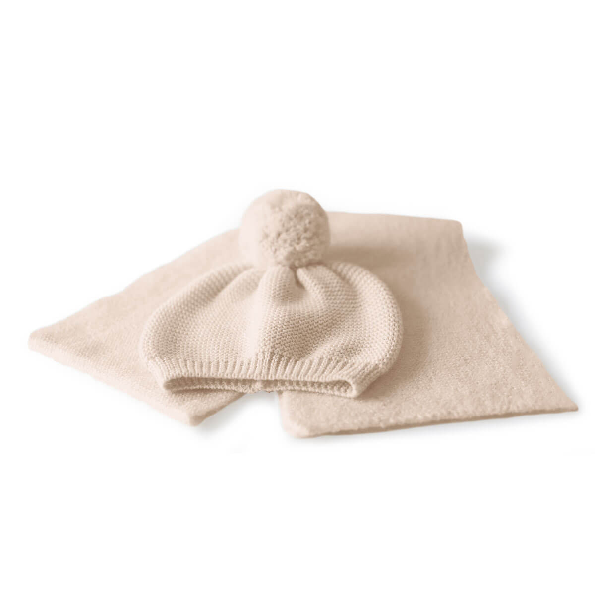 Coordinato Alpaca Baby Daily Nuvola bianco: cappello con pon pon + sciarpa - immagine 3